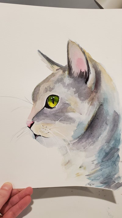 Photo of cat painting